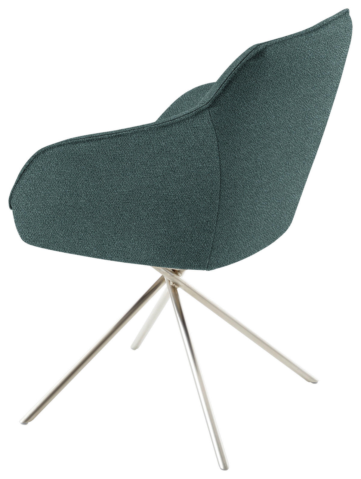 ARMLEHNSTUHL  in Nickel Flachgewebe  - Edelstahlfarben/Petrol, Design, Textil/Metall (60/84/67cm) - Koinor