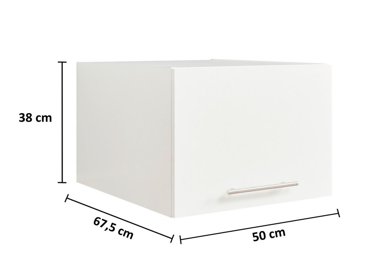 AUFSATZSCHRANK 50/38/67,5 cm   - Silberfarben/Weiß, Design, Holzwerkstoff/Metall (50/38/67,5cm)