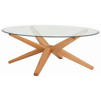 COUCHTISCH in Holz, Glas 105/105/39,5 cm  - Buchefarben, Design, Glas/Holz (105/105/39,5cm) - TEAM 7