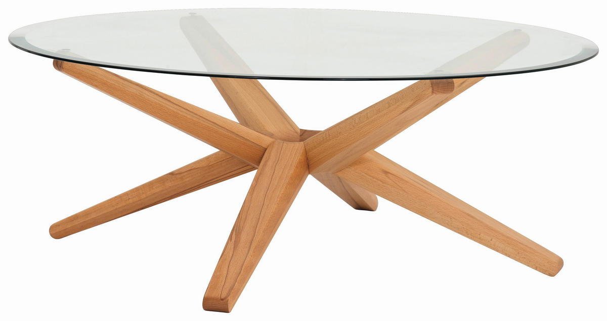 COUCHTISCH in Holz, Glas 105/105/39,5 cm  - Buchefarben, Design, Glas/Holz (105/105/39,5cm) - TEAM 7