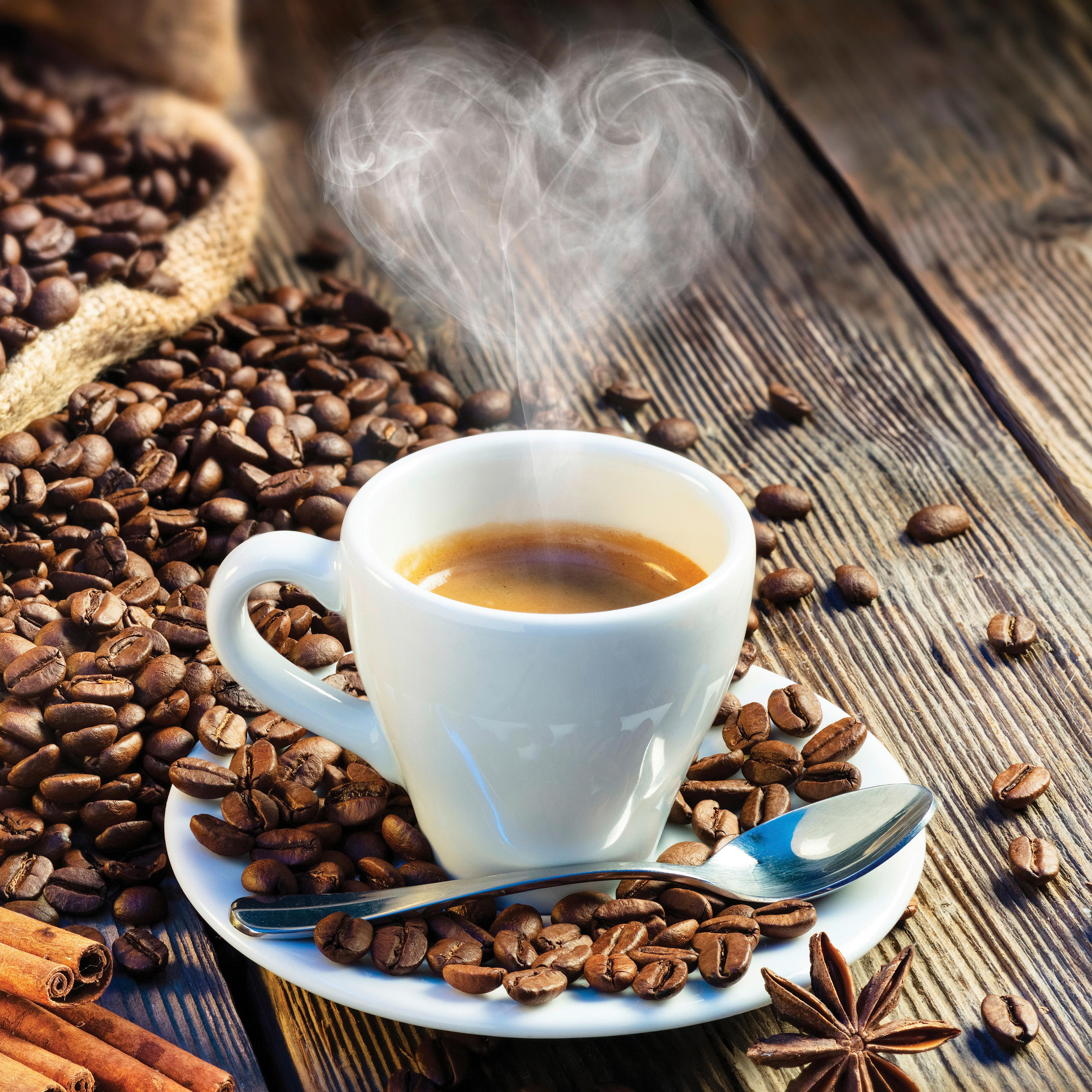 GLASBILD Kaffee 30/30 cm  - Multicolor, Basics, Glas (30/30cm) - Euroart