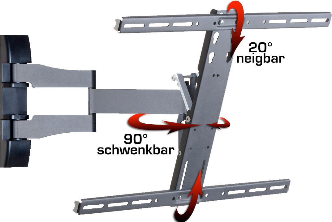 TV-WANDHALTER in Schwarz  - Schwarz, Konventionell, Metall (62/42/49cm) - MID.YOU