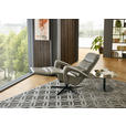 RELAXSESSEL in Leder Greige  - Greige/Schwarz, Design, Leder/Metall (76/110/86cm) - Dieter Knoll