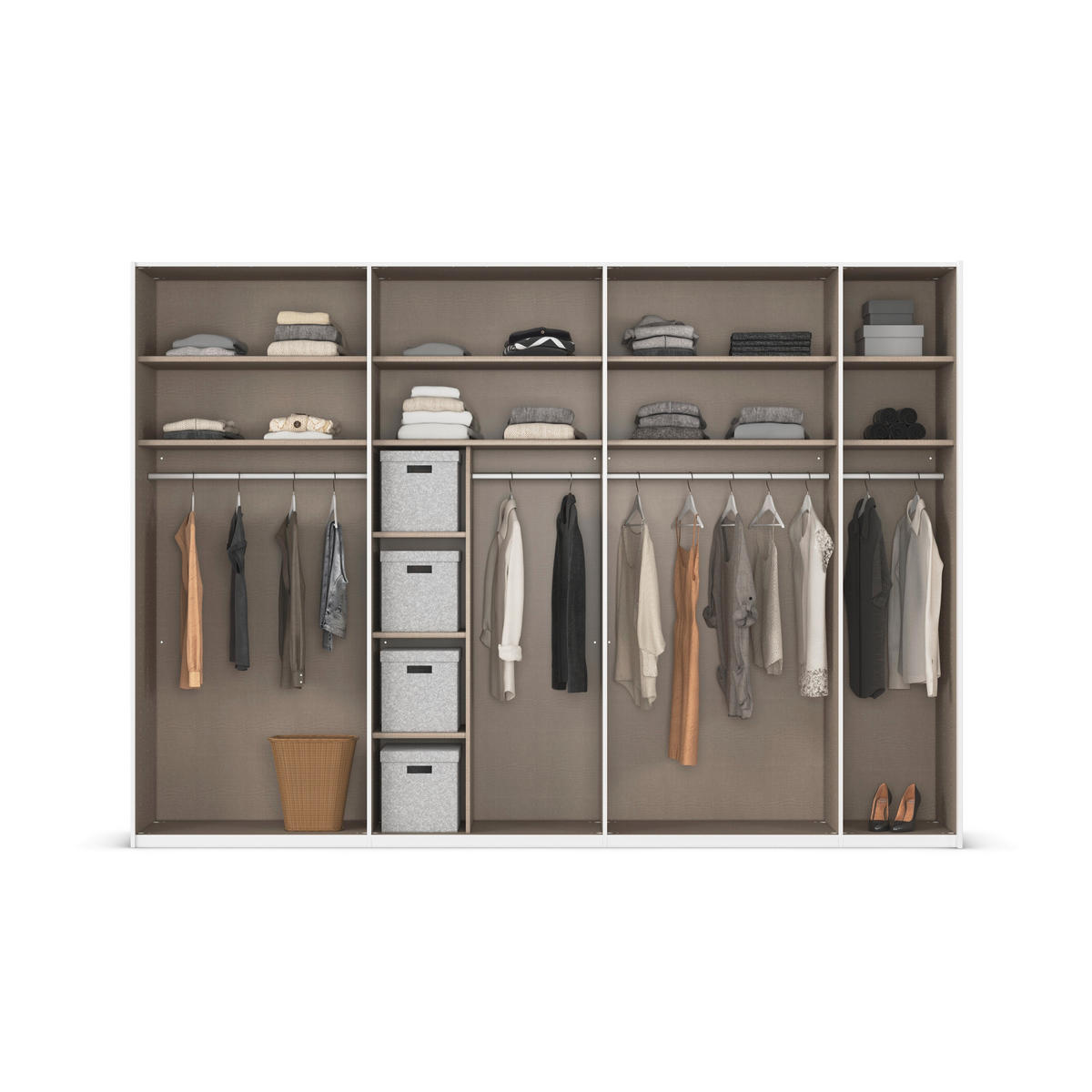 SCHWEBETÜRENSCHRANK in Graphitfarben  - Graphitfarben, Design, Glas/Holzwerkstoff (316/223/68cm) - Xora