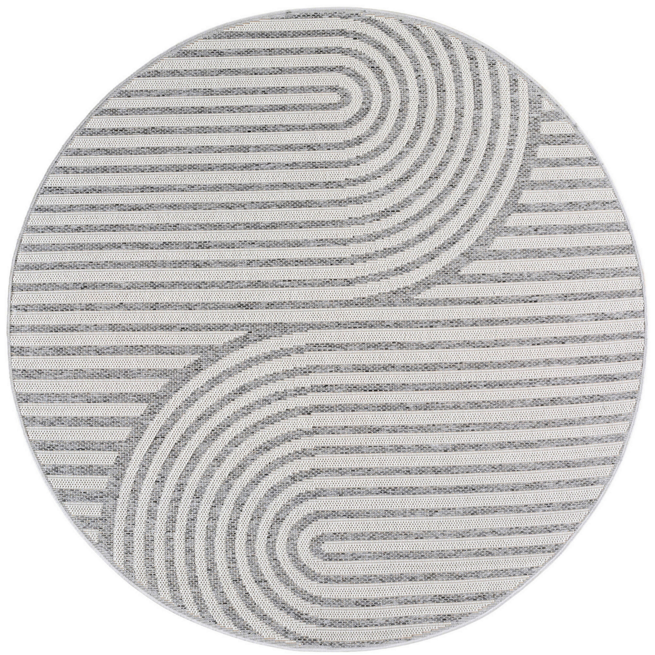 OUTDOORTEPPICH  Wohnzimmer 120 cm DESERT Grau rund  - Grau, Design, Textil (120cm) - Ayyildiz 
