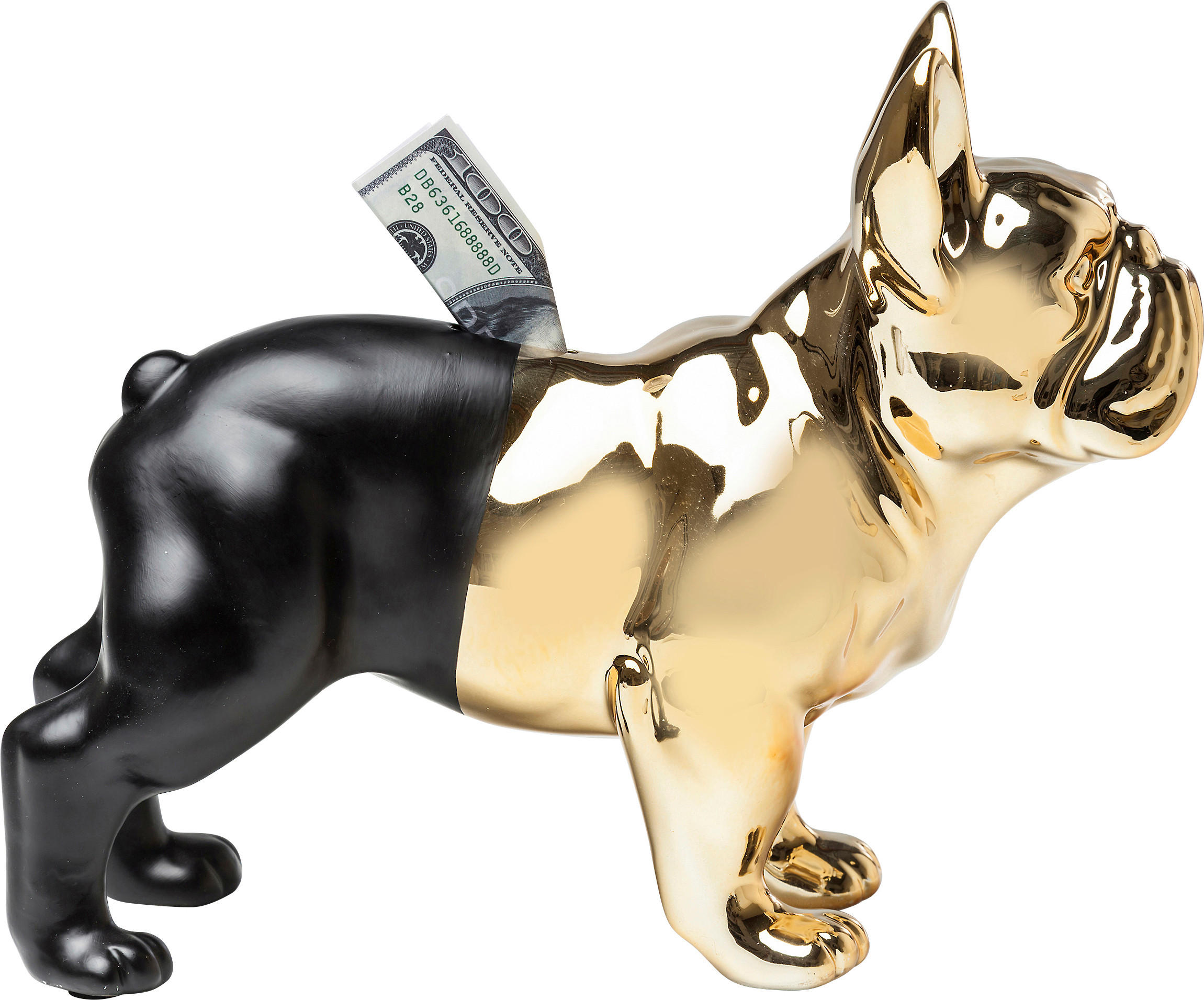 Kare-Design Spardose Schwarz, Gold 34x28x15 cm