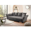 BIGSOFA in Cord Grau  - Chromfarben/Grau, Modern, Kunststoff/Textil (242/71/90/131cm) - Livetastic