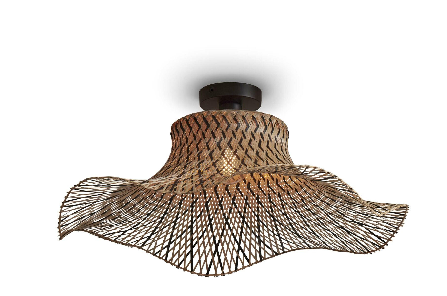 TAKLAMPA GOOD&MOJO  65/65/20 cm  - svart/naturfärgad, Trend (65/65/20cm) - Good & Mojo