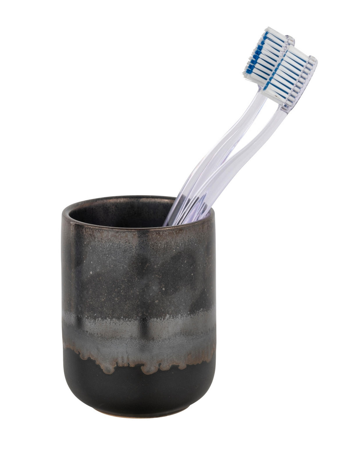 ZAHNPUTZBECHER Keramik  - Dunkelgrau/Grau, Konventionell, Keramik (8/10/8cm) - Schöner Wohnen