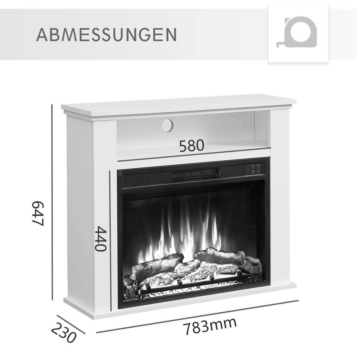 ELEKTROKAMIN - Weiß, Basics, Holz/Metall (23/85/65cm)