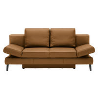 SCHLAFSOFA Echtleder Braun  - Schwarz/Braun, Design, Leder/Metall (200/85/90cm) - Novel