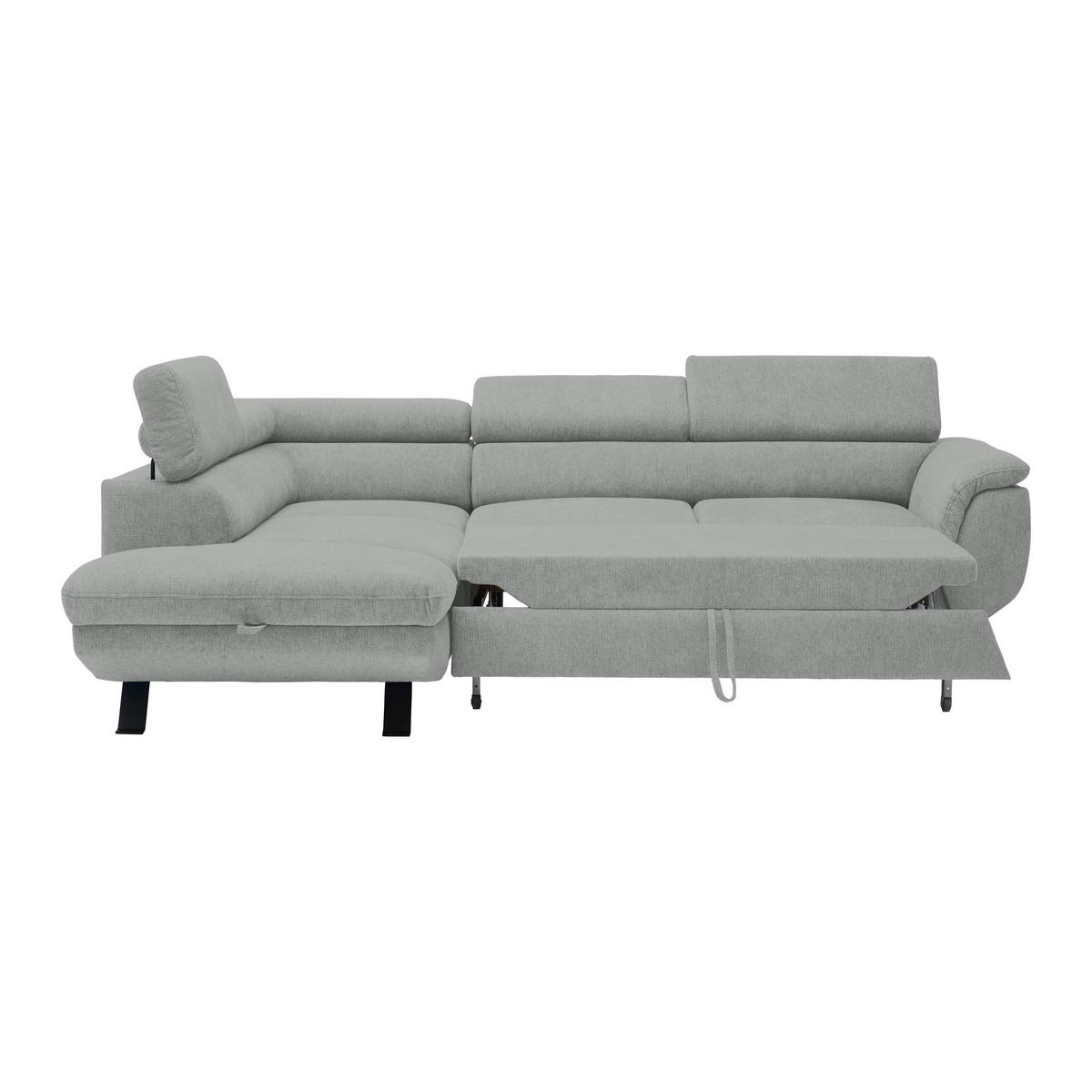 HÖRNSOFFA i vävt tyg ljusgrå  - ljusgrå/svart, Modern, metall/textil (198/257cm) - MID.YOU