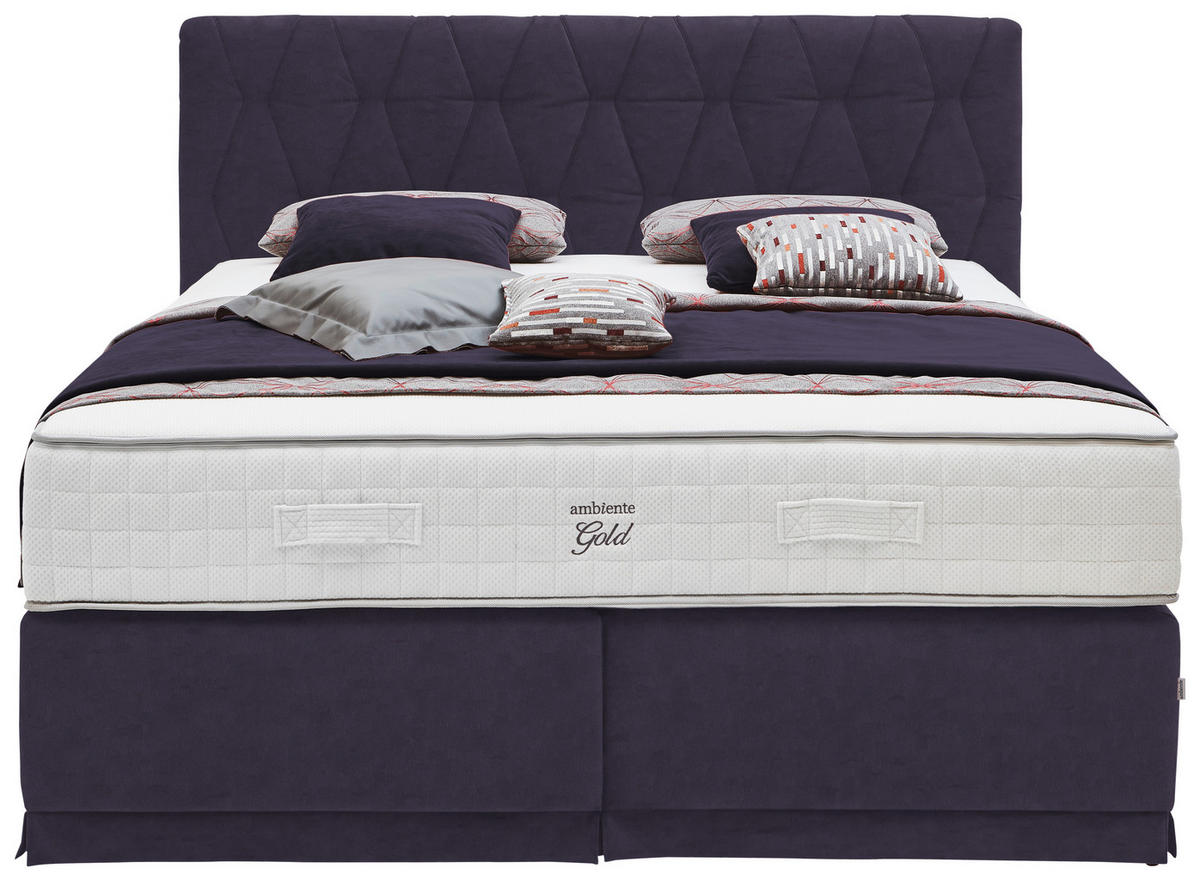 BOXSPRINGBETT 180/200 cm  in Dunkelgrau  - Dunkelgrau, KONVENTIONELL, Textil (180/200cm) - Ambiente