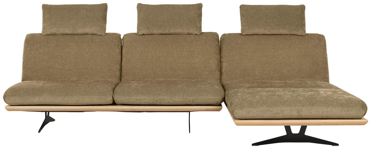 ZOFA S POSTELJNO FUNKCIJO,  svetlo zelena les, tekstil  - črna/bež, Design, kovina/tekstil (204/92/90cm) - Dieter Knoll