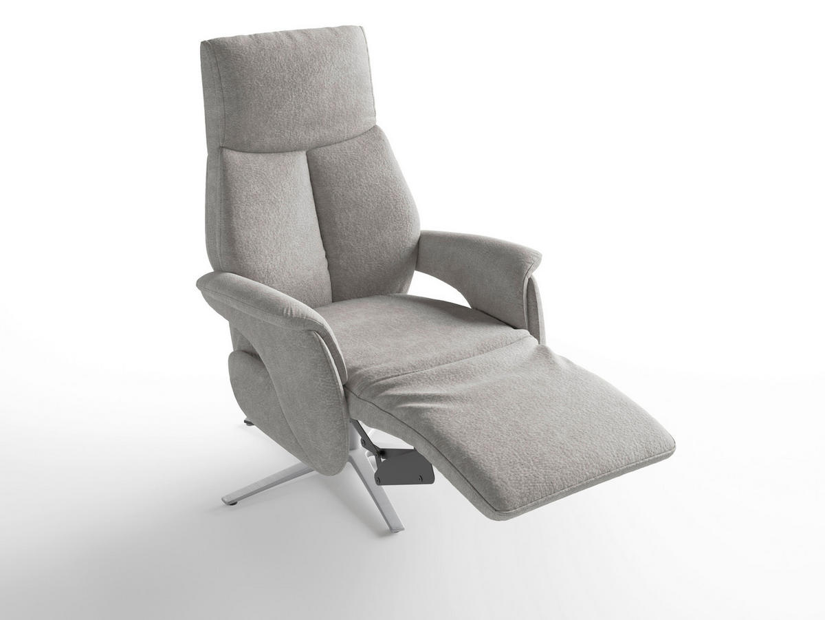RELAXAČNÉ KRESLO, textil, sivá - sivá/strieborná, Basics, kov/textil (75/110/85cm) - Sit & More