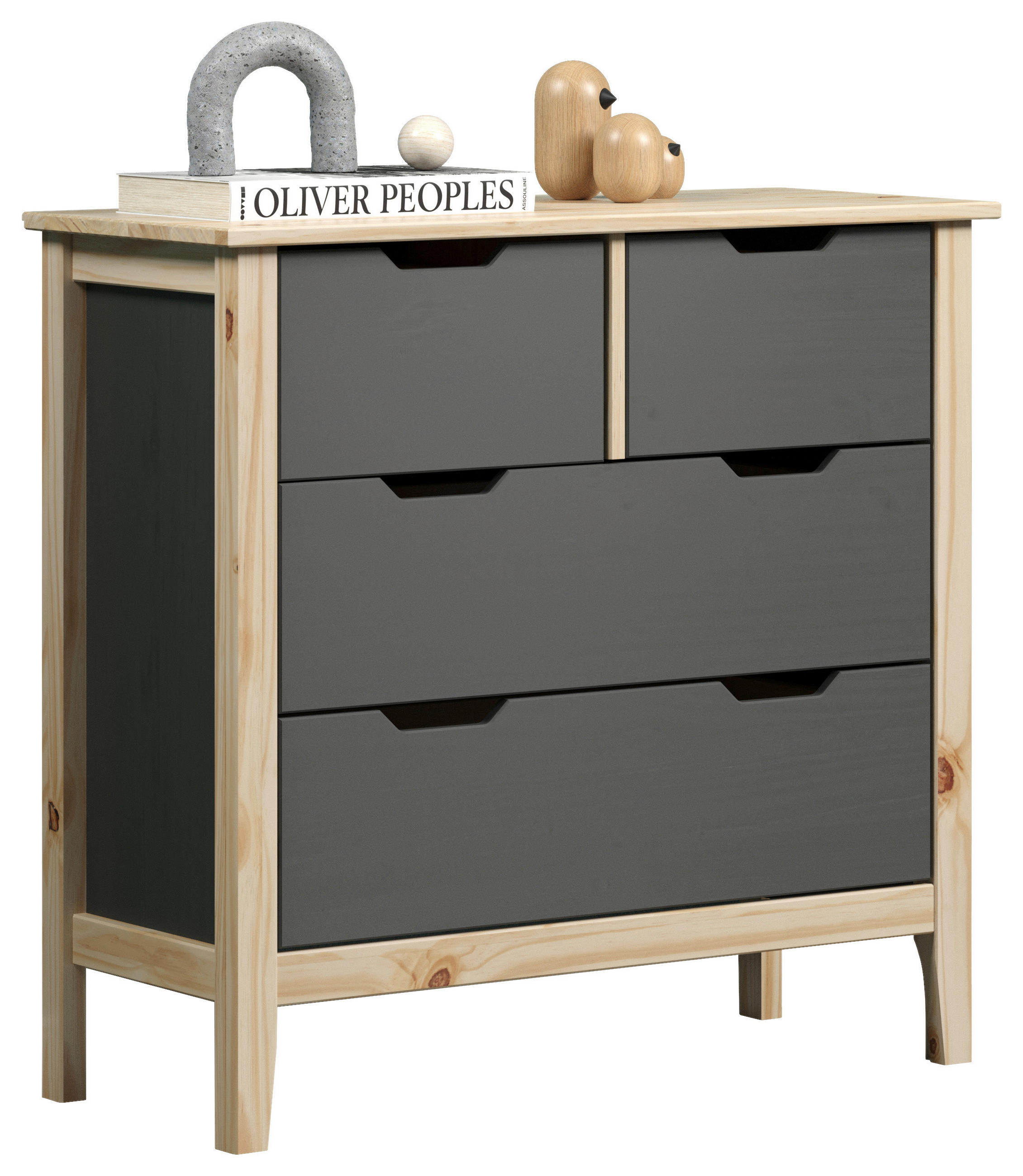 KOMMODE  in 78/79/39 cm  - Grau/Kieferfarben, LIFESTYLE, Holz (78/79/39cm)