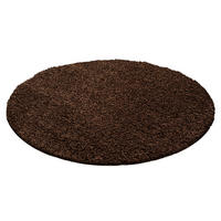HOCHFLORTEPPICH 80 cm Life 1500 Braun rund  - Braun, KONVENTIONELL, Textil (80cm) - Ayyildiz 