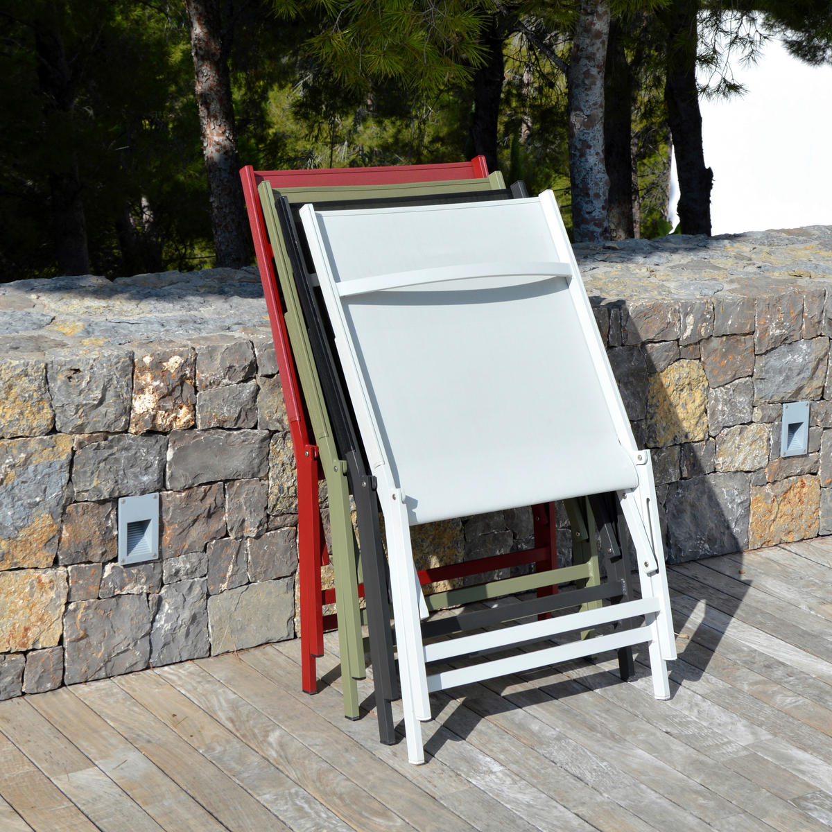 KLAPPSESSEL Netzbespannung Grün  - Grün, Design, Textil/Metall (80/70/88cm) - Ambia Garden