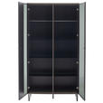 VITRINE  in furniert Eiche Schwarz, Eichefarben - Eichefarben/Anthrazit, Design, Glas/Holz (98/185/37cm) - Novel