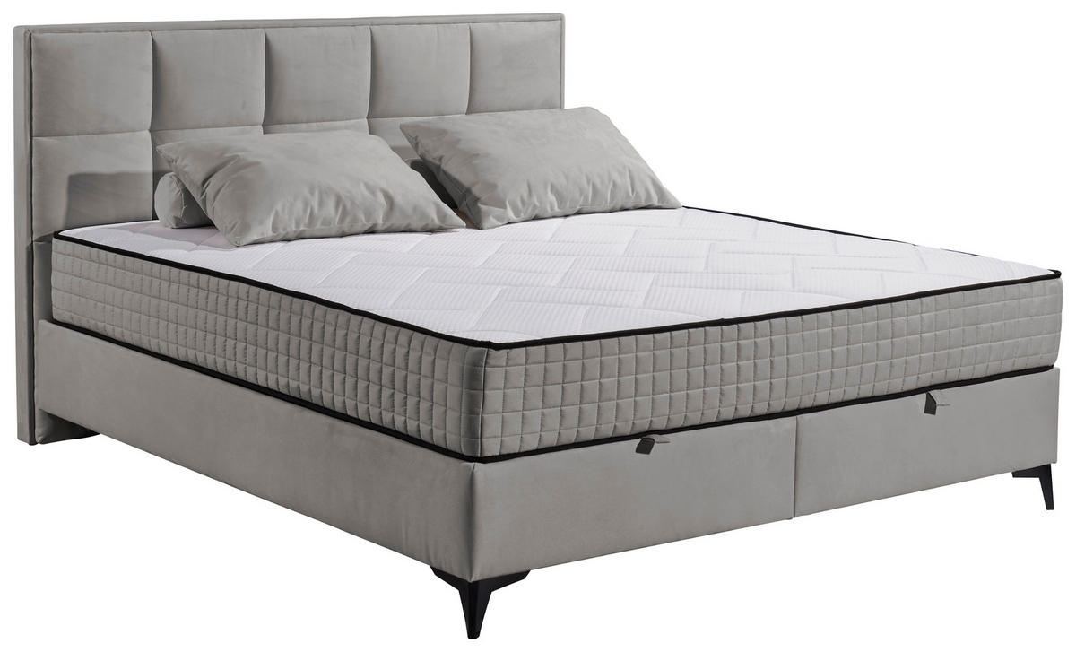 BOXBETT 180/200 cm  in Grau  - gris, Modern, textile/matière synthétique (180/200cm) - MID.YOU