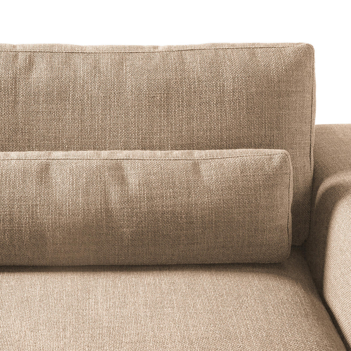 3-SITZER-SOFA Webstoff Beige  - Beige/Schwarz, Design, Kunststoff/Textil (250/80/117cm) - home24