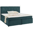 BOXSPRINGBETT 180/200 cm  in Petrol  - Petrol/Schwarz, Design, Kunststoff/Textil (180/200cm) - Xora
