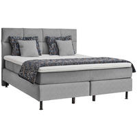 BOXSPRINGBETT 160/200 cm  in Hellgrau  - Hellgrau/Schwarz, Design, Kunststoff/Textil (160/200cm) - Beldomo - Sleep
