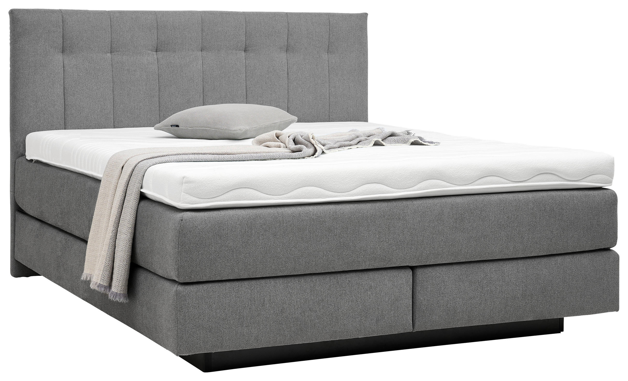 BOXSPRINGBETT 160/200 cm  in Grau  - Schwarz/Grau, Design, Holzwerkstoff/Kunststoff (160/200cm) - Beldomo - Sleep