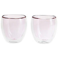 KAFFEEGLÄSERSET 2-teilig  - Rosa, KONVENTIONELL, Glas (8,8/8,9cm) - Novel