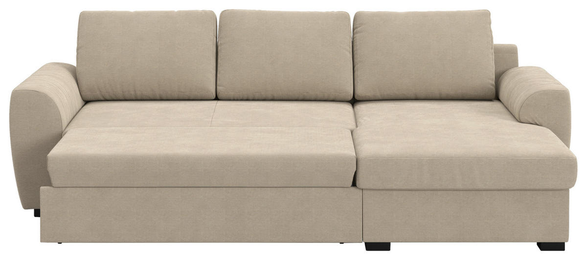 KUTNA GARNITURA tekstil  smeđa   - smeđa/crna, Trend, tekstil/plastika (253/154cm) - MID.YOU