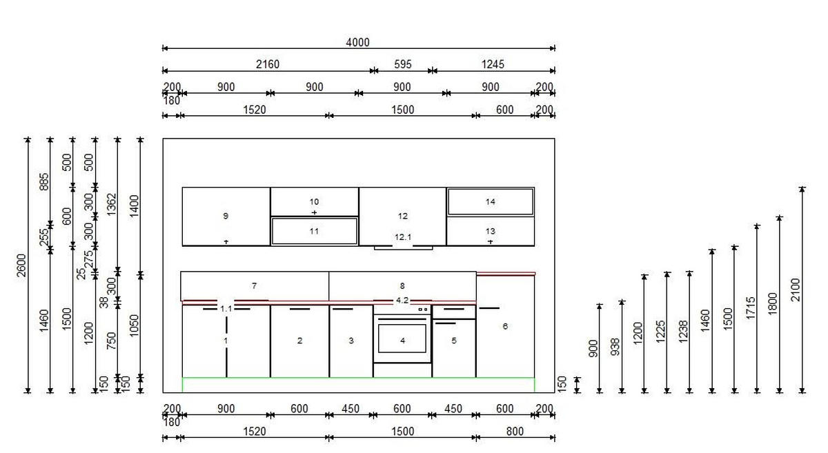 KÜCHENLEERBLOCK 360 cm   in Eichefarben, Platinfarben  - Platinfarben/Edelstahlfarben, Design, Holzwerkstoff/Metall (360cm) - Nolte Küchen