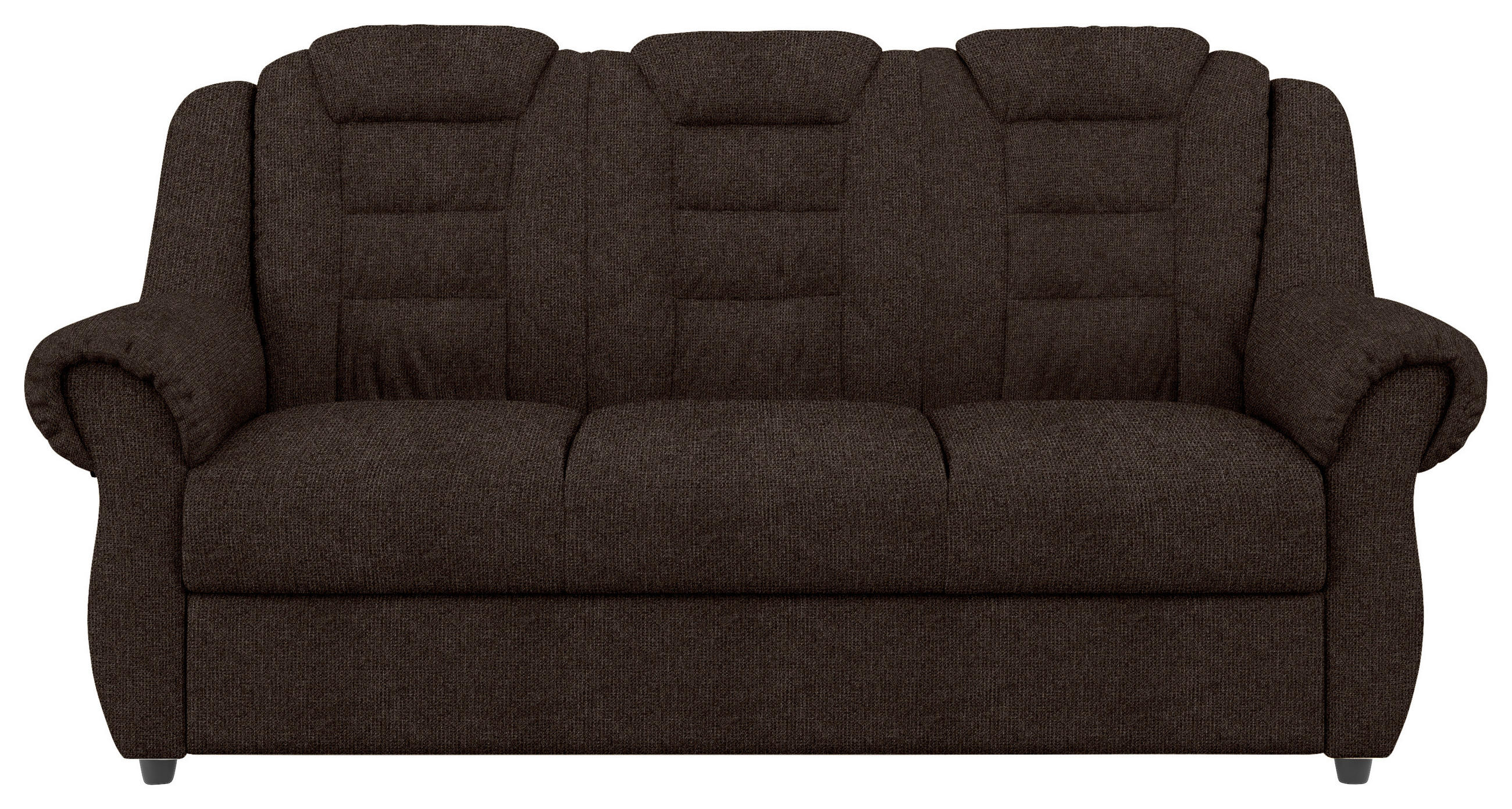 3-SITZER-SOFA Chenille Braun  - Schwarz/Braun, Konventionell, Kunststoff/Textil (196/102/101cm) - Livetastic