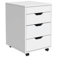 ROLLCONTAINER 40/66,5/45 cm  - Weiß, KONVENTIONELL, Holzwerkstoff/Kunststoff (40/66,5/45cm) - Carryhome