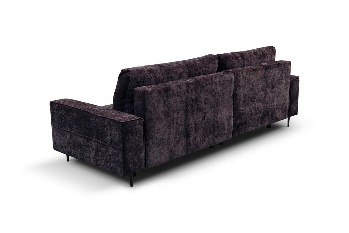 ECKSOFA Struktur Brombeere  - Brombeere/Schwarz, Design, Holz/Textil (160/260cm) - MID.YOU