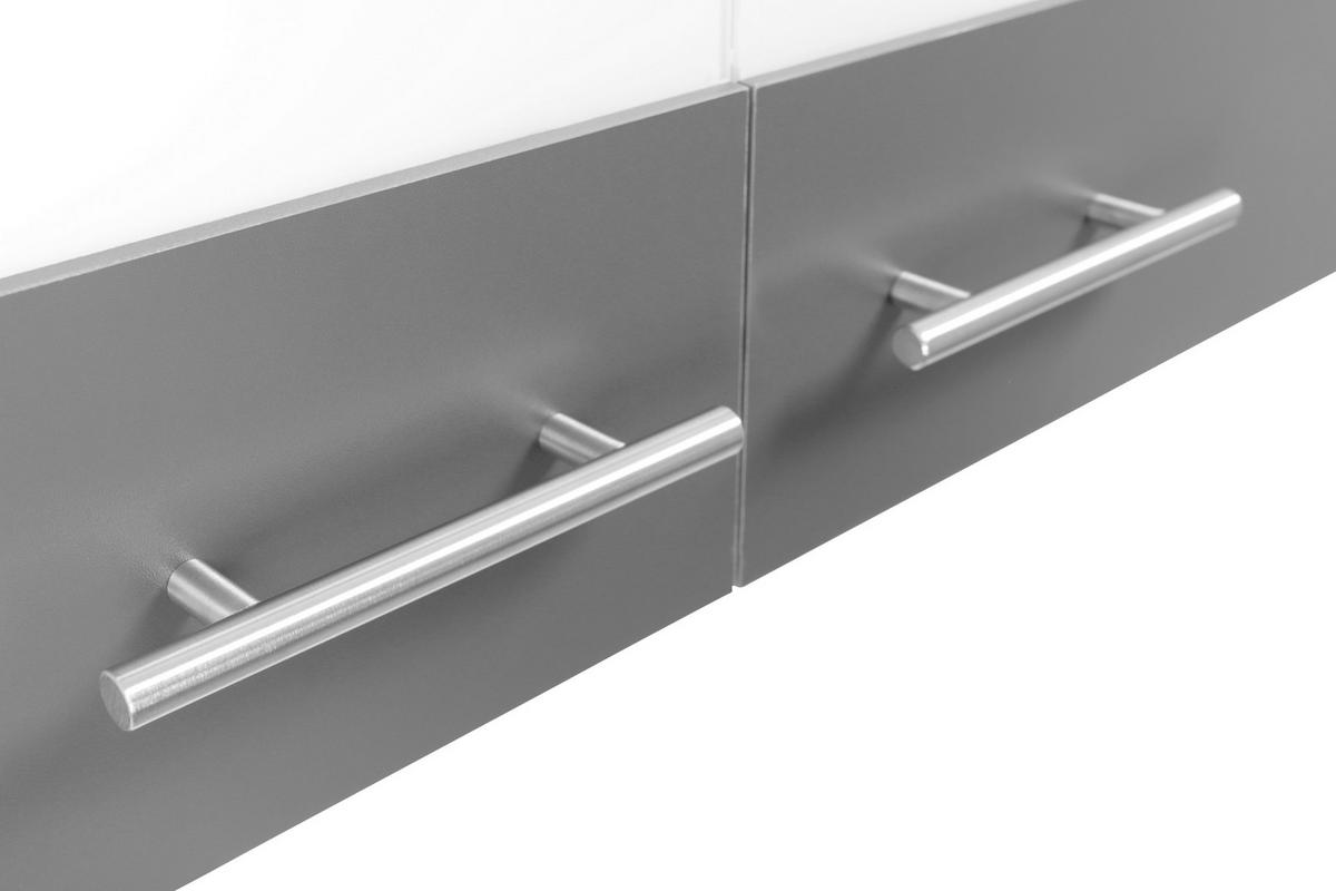 MINIKÜCHE 100 cm   in Grau, Eichefarben  - Eichefarben/Silberfarben, Basics, Glas/Holzwerkstoff (100cm) - Respekta