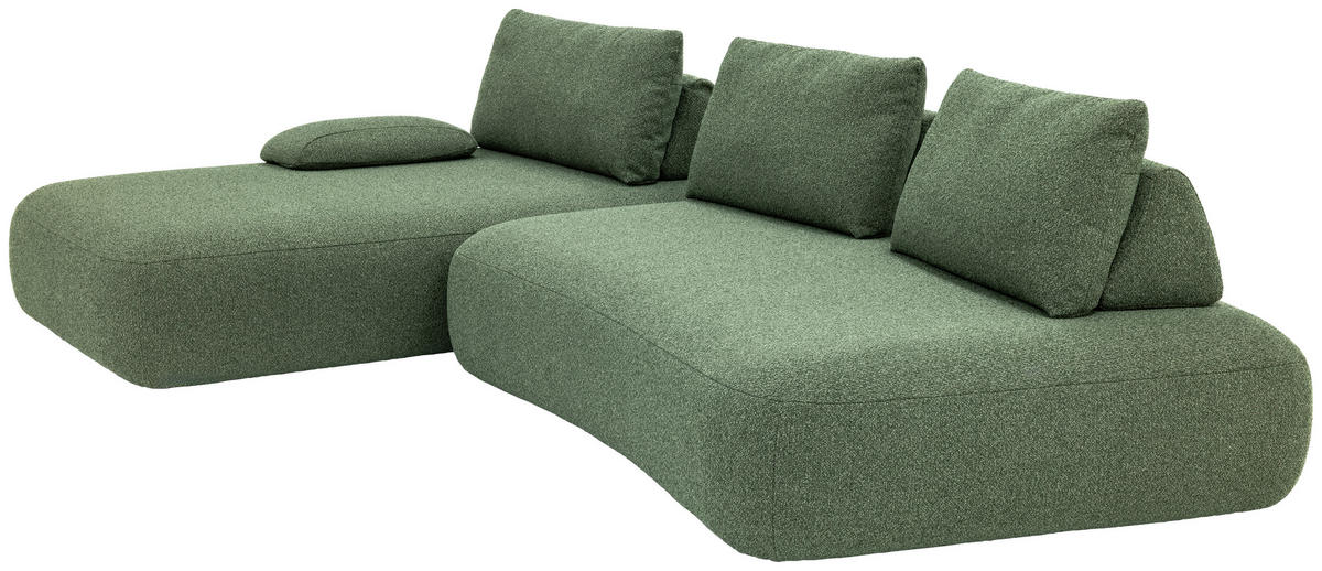 ECKSOFA Chilliano Grün Webstoff  - Schwarz/Grün, Design, Kunststoff/Textil (200/325cm) - Chilliano