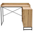 ECKSCHREIBTISCH 110/98/75-81 cm Schwarz, Eiche Artisan Stauraum  - Schwarz/Eiche Artisan, Design, Holzwerkstoff/Metall (110/98/75-81cm) - Carryhome