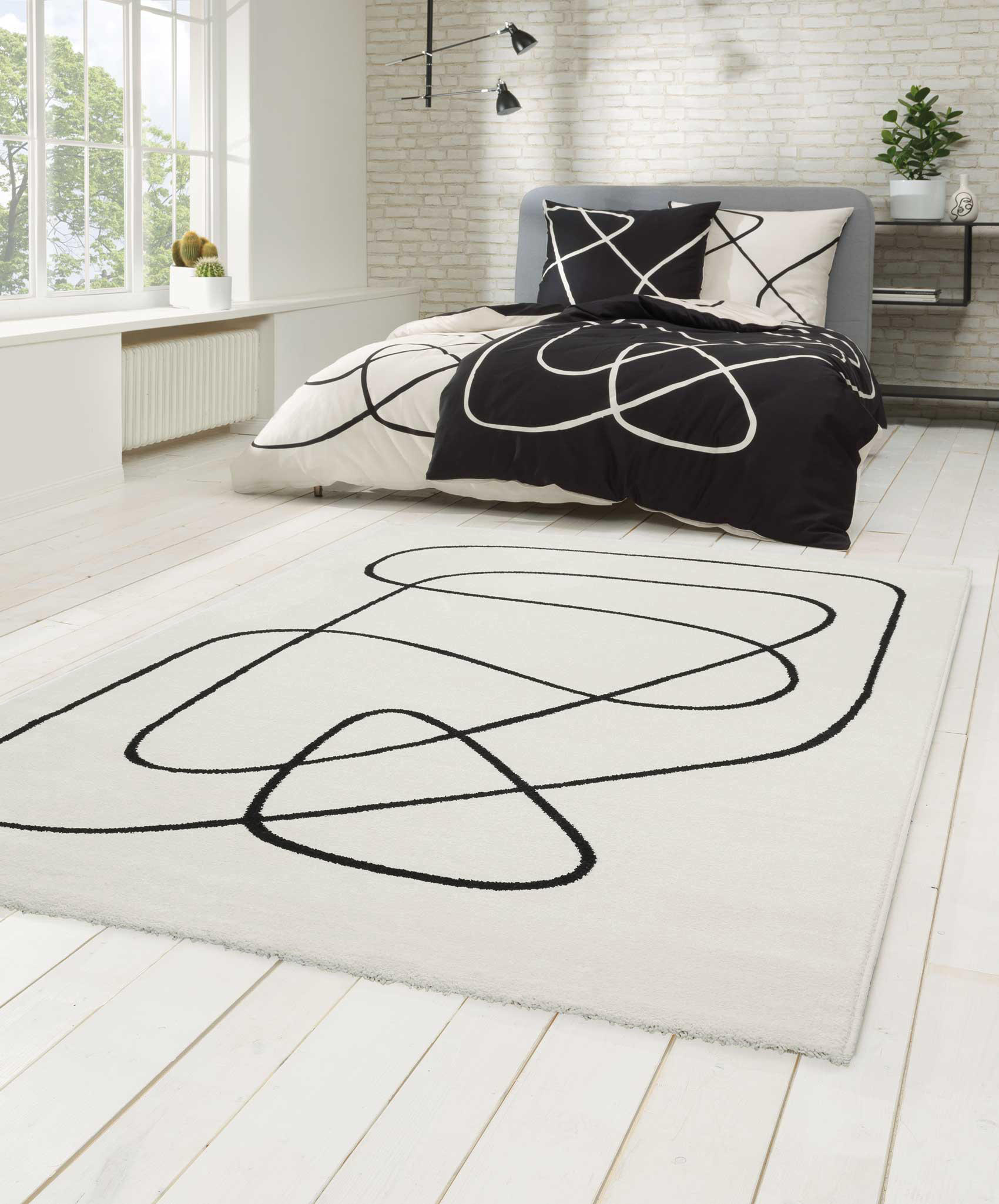 WEBTEPPICH 133/200 cm Artist Schwarz, Weiß  - Schwarz/Weiß, Design, Textil (133/200cm) - Esprit