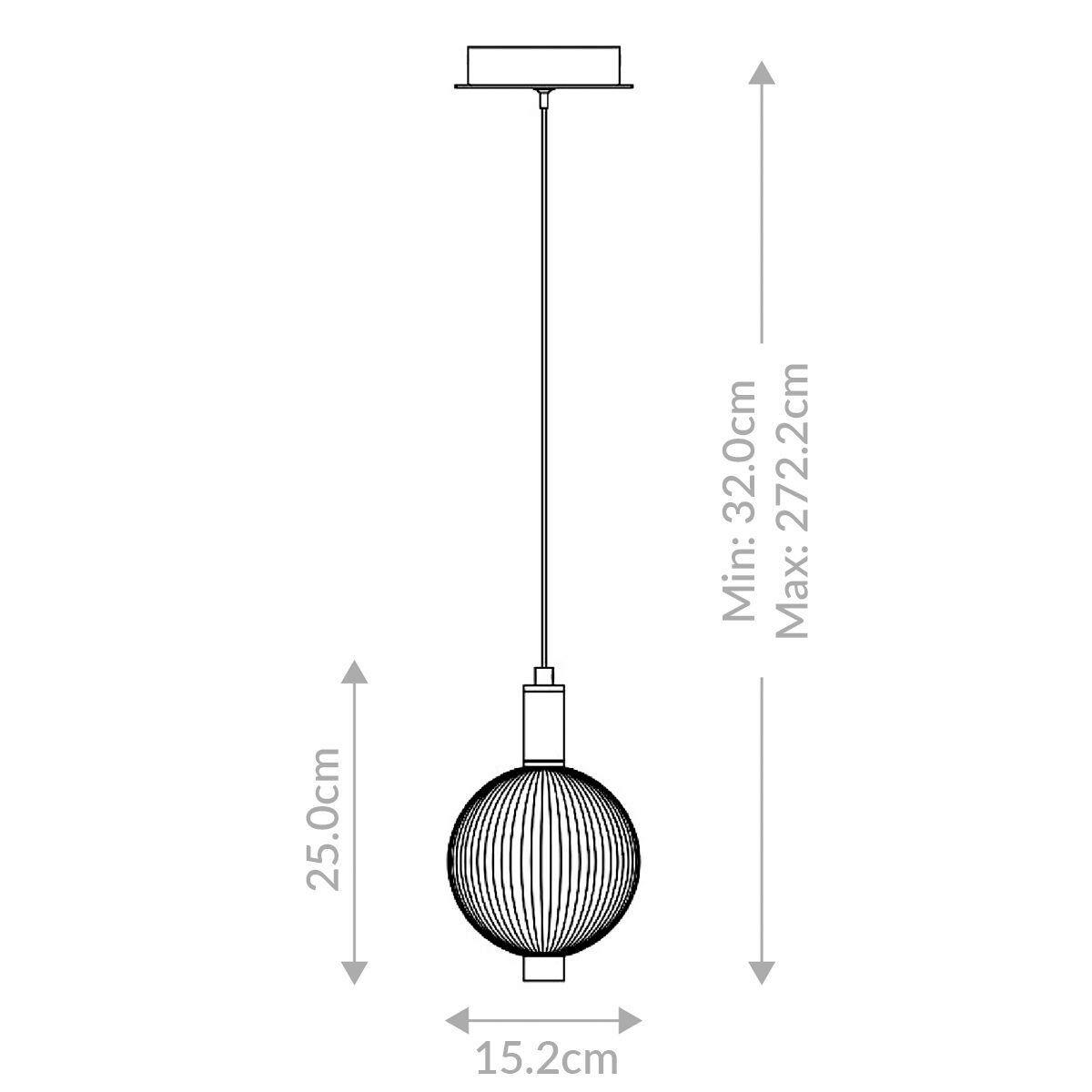 LED-PENDELLEUCHTE 15,2/32 cm    - Nickelfarben, Konventionell, Glas/Metall (15,2/32cm) - Elstead Lighting