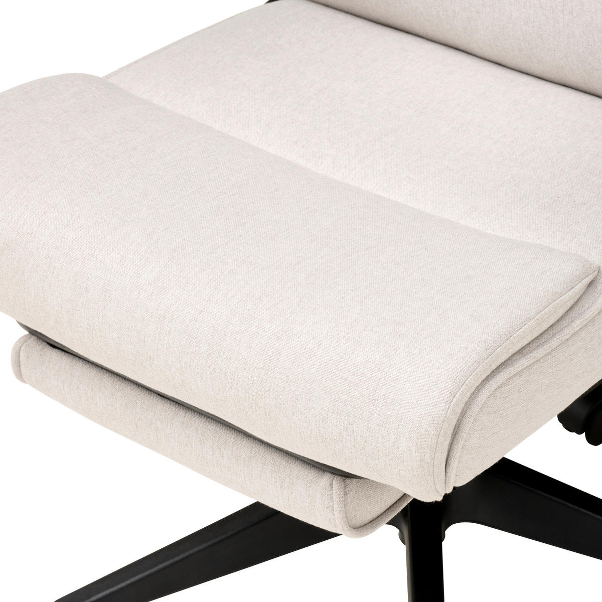 CHEFSESSEL  in Webstoff Creme  - Creme/Schwarz, MODERN, Kunststoff/Textil (62/112-122/65cm) - MID.YOU