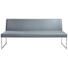 SITZBANK Echtleder Dunkelgrau, Edelstahlfarben - Edelstahlfarben/Dunkelgrau, Design, Leder/Metall (200/86/62cm) - Musterring