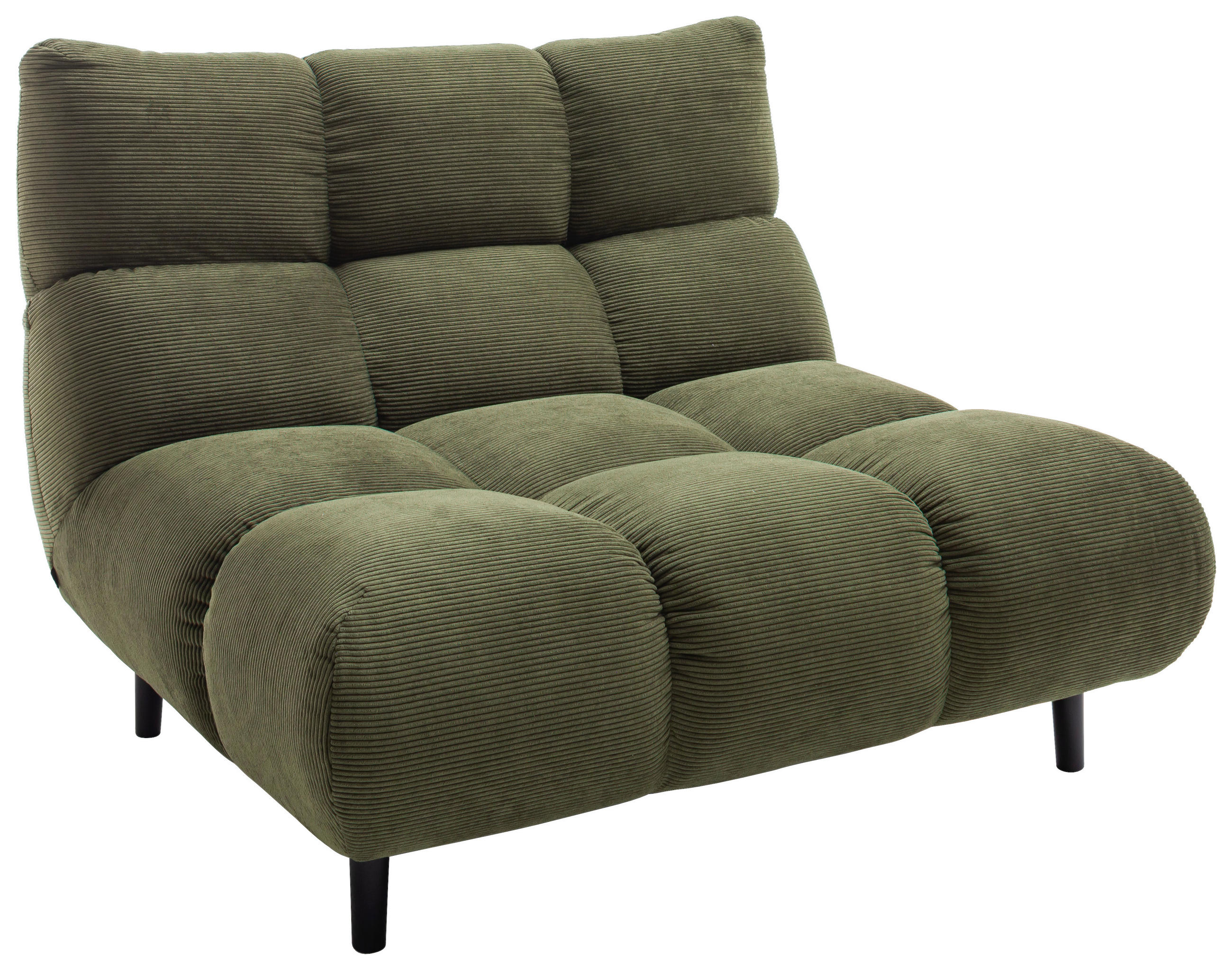 SESSEL in Feincord Schilfgrün  - Schilfgrün/Schwarz, Design, Holz/Textil (112/85/108cm) - Pure Home Lifestyle