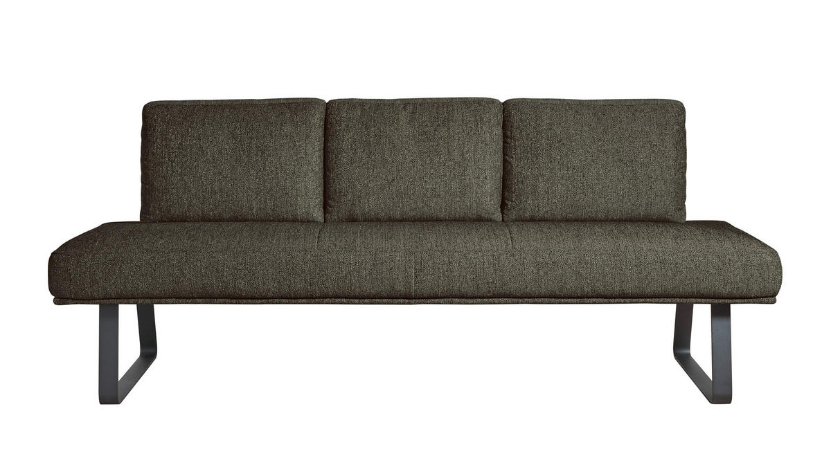 SITZBANK 209/92/78 cm  in Braun  - Schwarz/Braun, Design, Textil/Metall (209/92/78cm) - Dieter Knoll