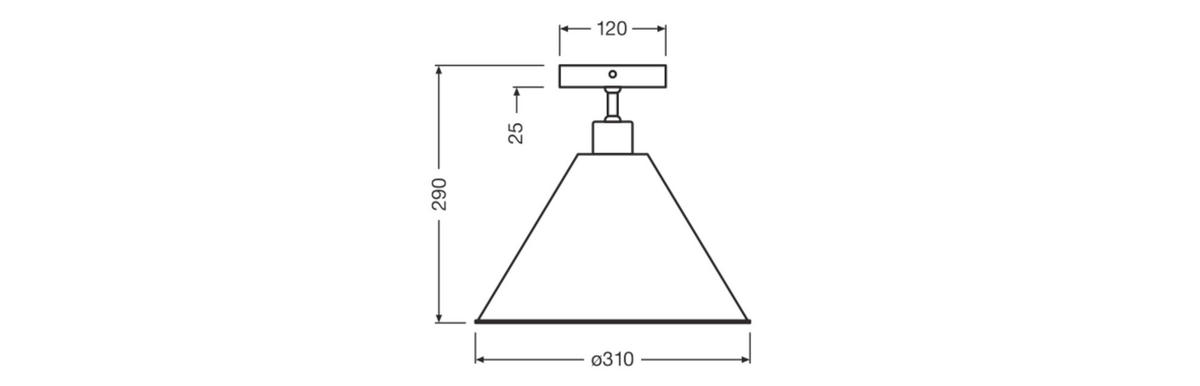DECKENLEUCHTE  31/29 cm    - Basics, Papier/Metall (31/29cm) - Osram