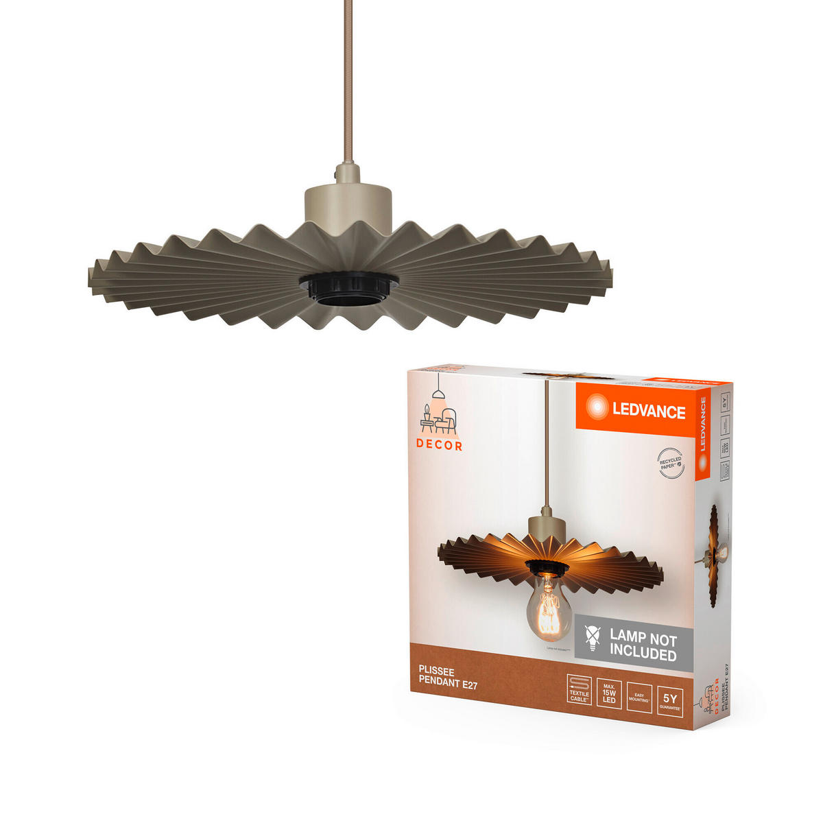 HÄNGELEUCHTE 29,5/110 cm   - Beige, Basics, Metall (29,5/110cm) - Ledvance