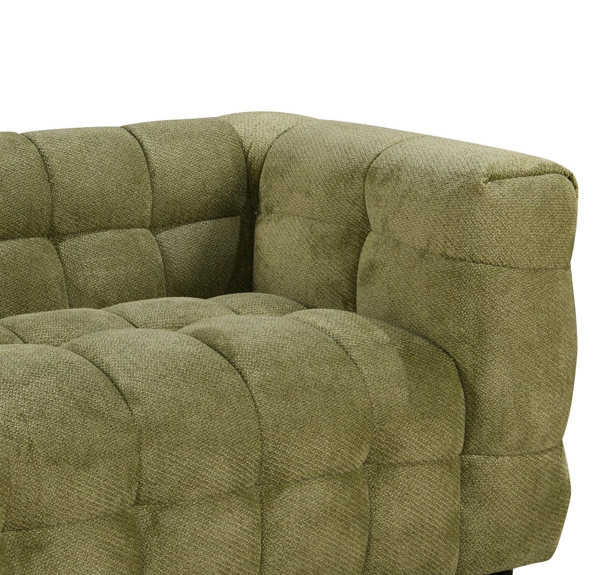 3-SITZER-SOFA Struktur Olivgrün  - Schwarz/Olivgrün, Design, Holz/Kunststoff (218/71/90cm) - Carryhome