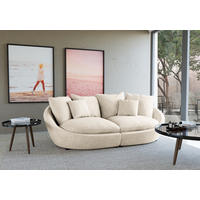 BIGSOFA in Chenille Silberfarben  - Silberfarben/Schwarz, Modern, Kunststoff/Textil (237/87/131cm) - Trendmanufaktur