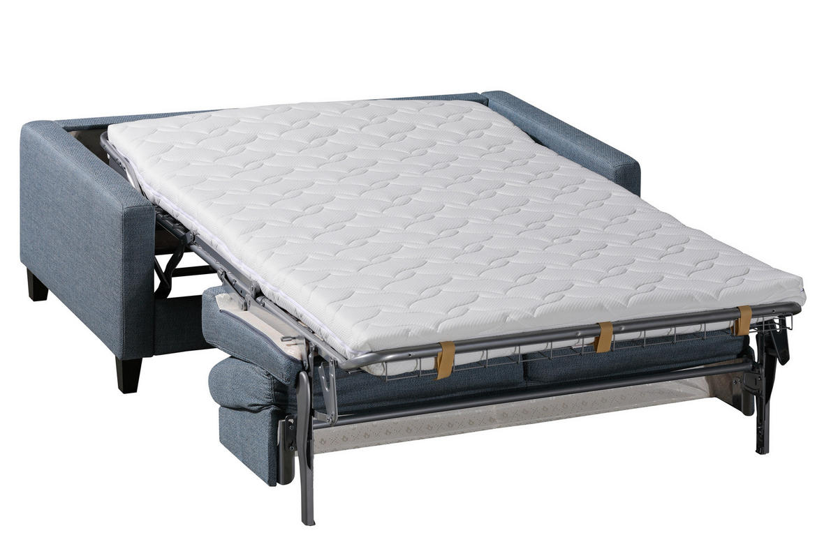 SCHLAFSOFA Textil Blau, Grau  - Blau/Schwarz, Design, Holz/Textil (184/87/102cm) - Dieter Knoll