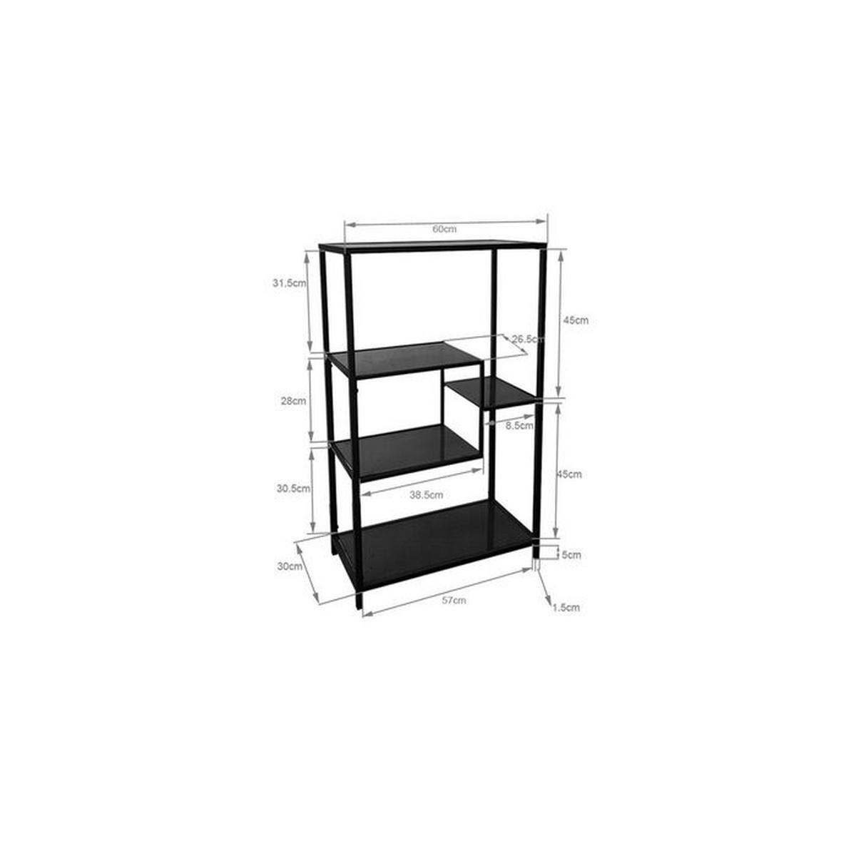 REGAL Anthrazit, Schwarz  - Anthrazit/Schwarz, Design, Glas/Metall (60/100/30cm) - Kare-Design