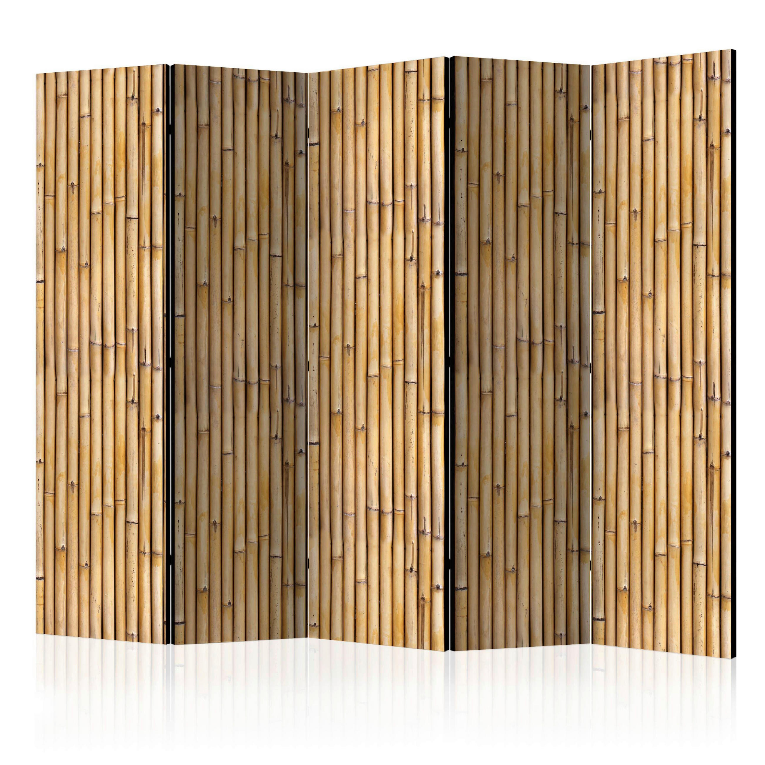PARAVENT mit 5  Flügel - Beige/Braun, Basics, Holz/Textil (225/172/3cm) - artgeist